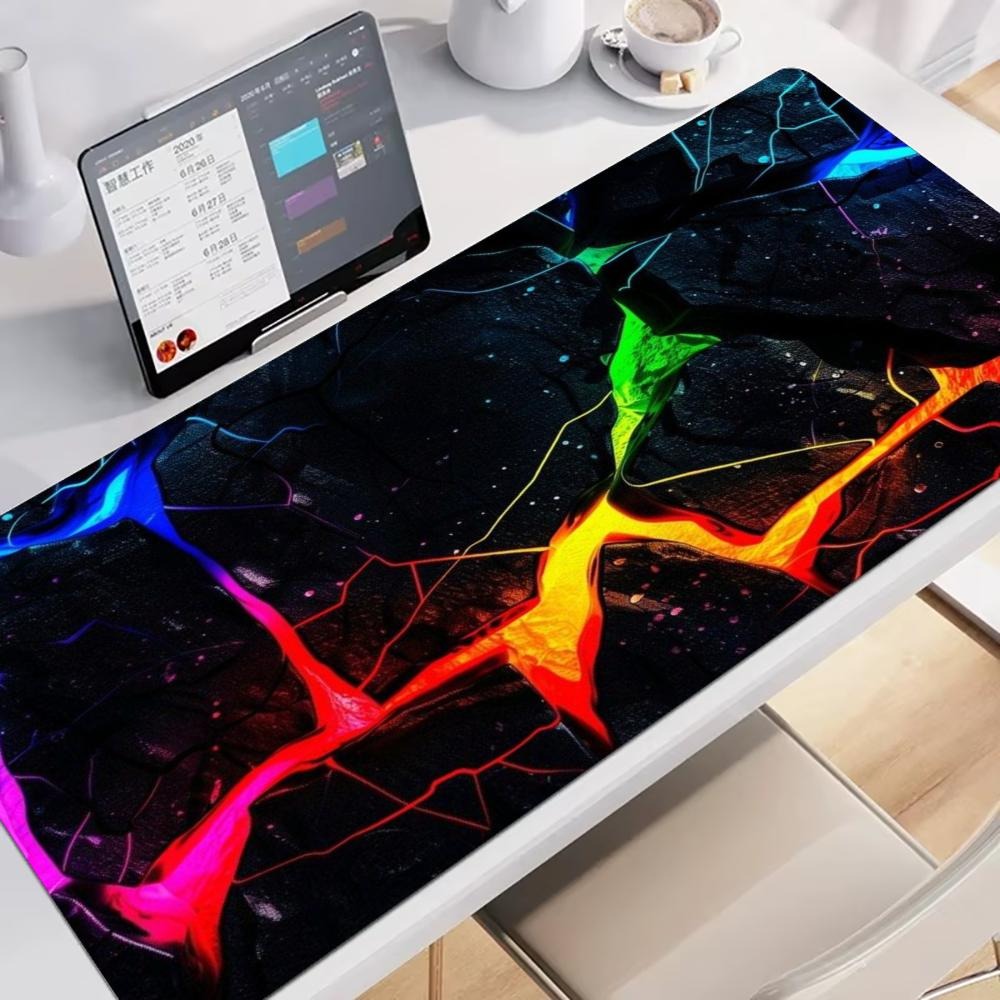 Office Print Tech - Großes XXL Gaming-Mauspad Schreibtischunterlage Tastaturmatte Cyan